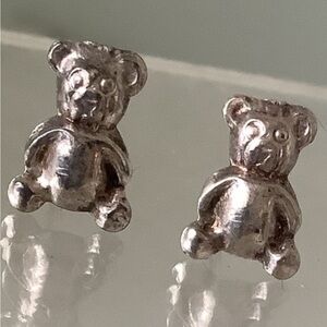 New vintage teddy bear silver earrings